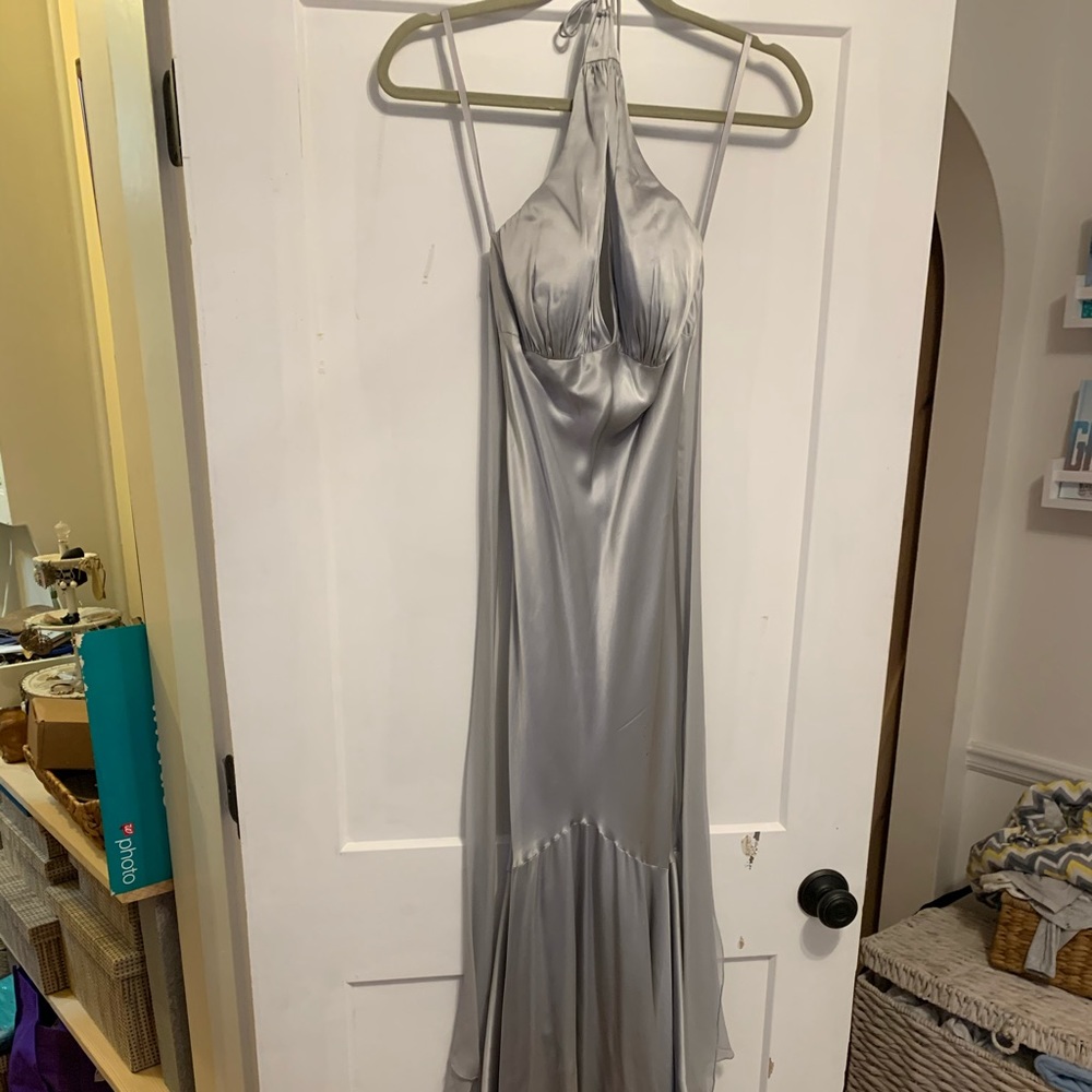 Cache silver prom dress size 2